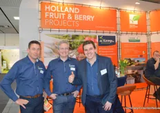 A busy stand uniting no less than five cooperating companies that focused on Ukraine and Russia for Fruit Logistica. On the photo on behalf of Kemp Plant Nursery: John Gielen, Hans van den Goor and Paul Litjens.